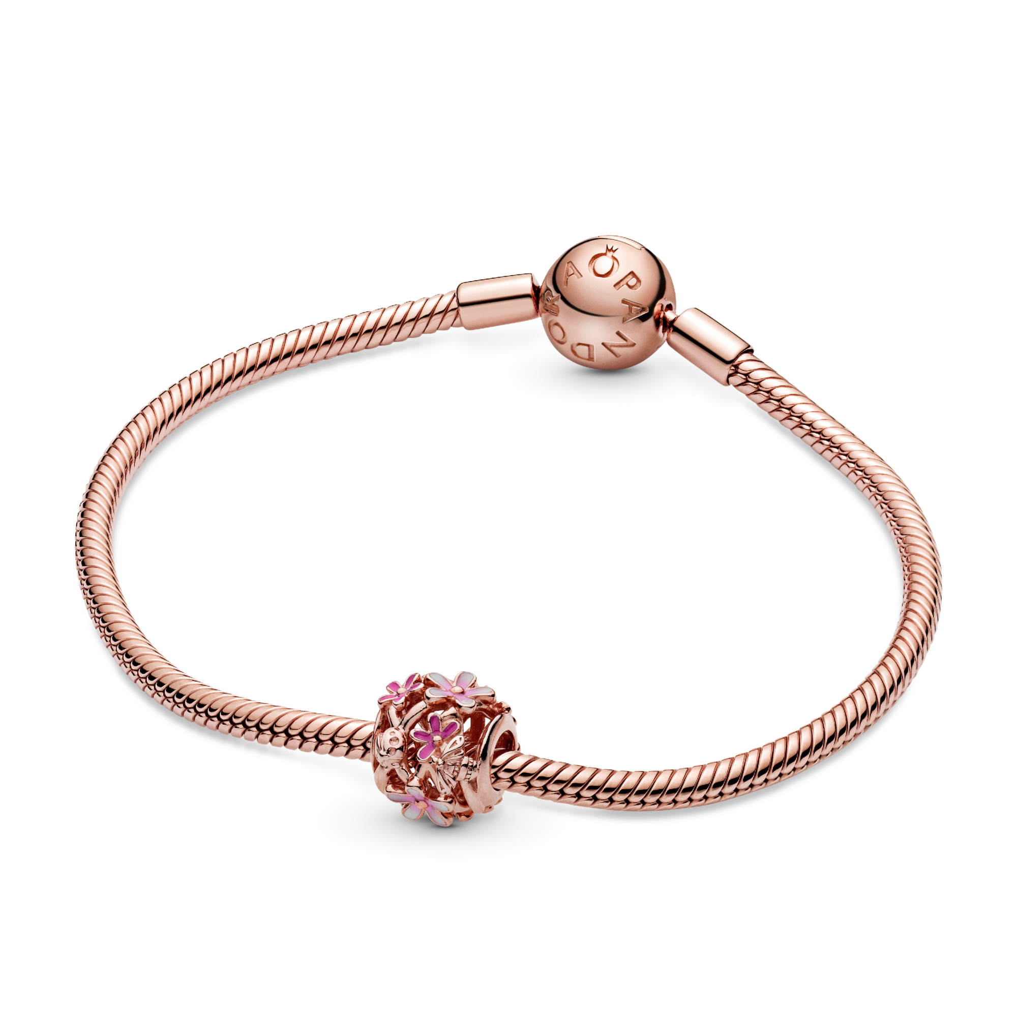 Pandora Charm Openwork Margherita Rosa - Smalto /