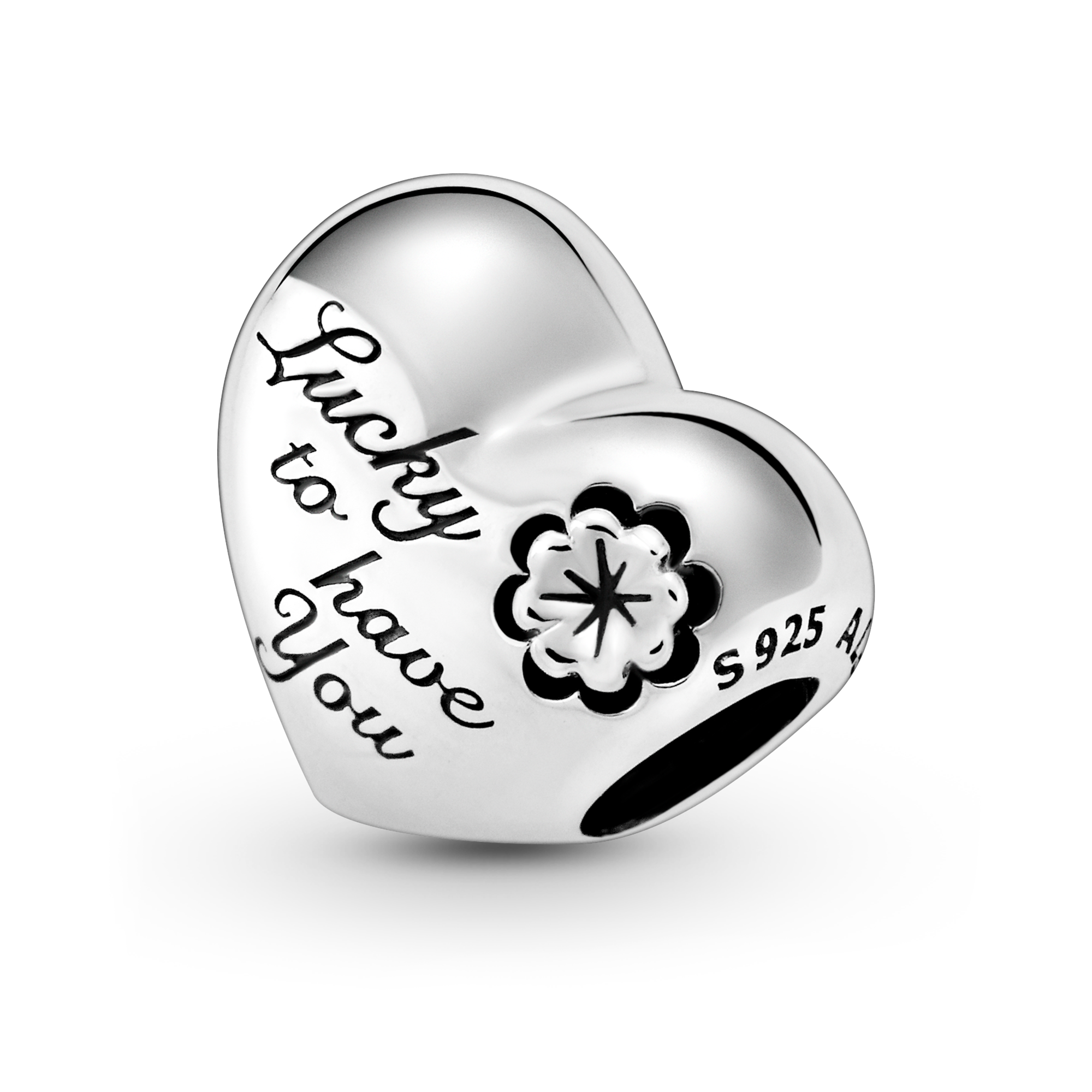 Pandora Charm Cuore e Quadrifoglio - Argento