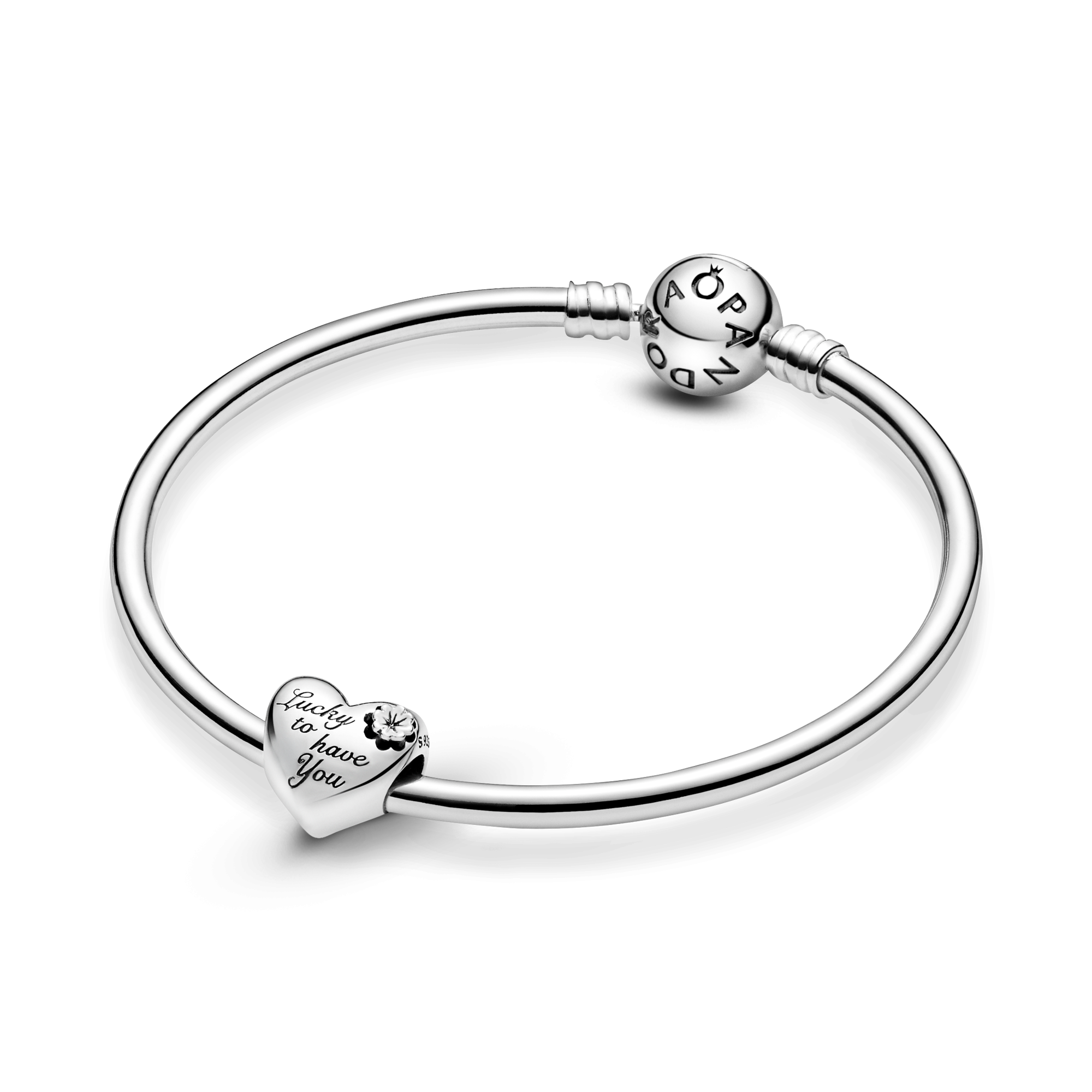 Pandora Charm Cuore e Quadrifoglio - Argento