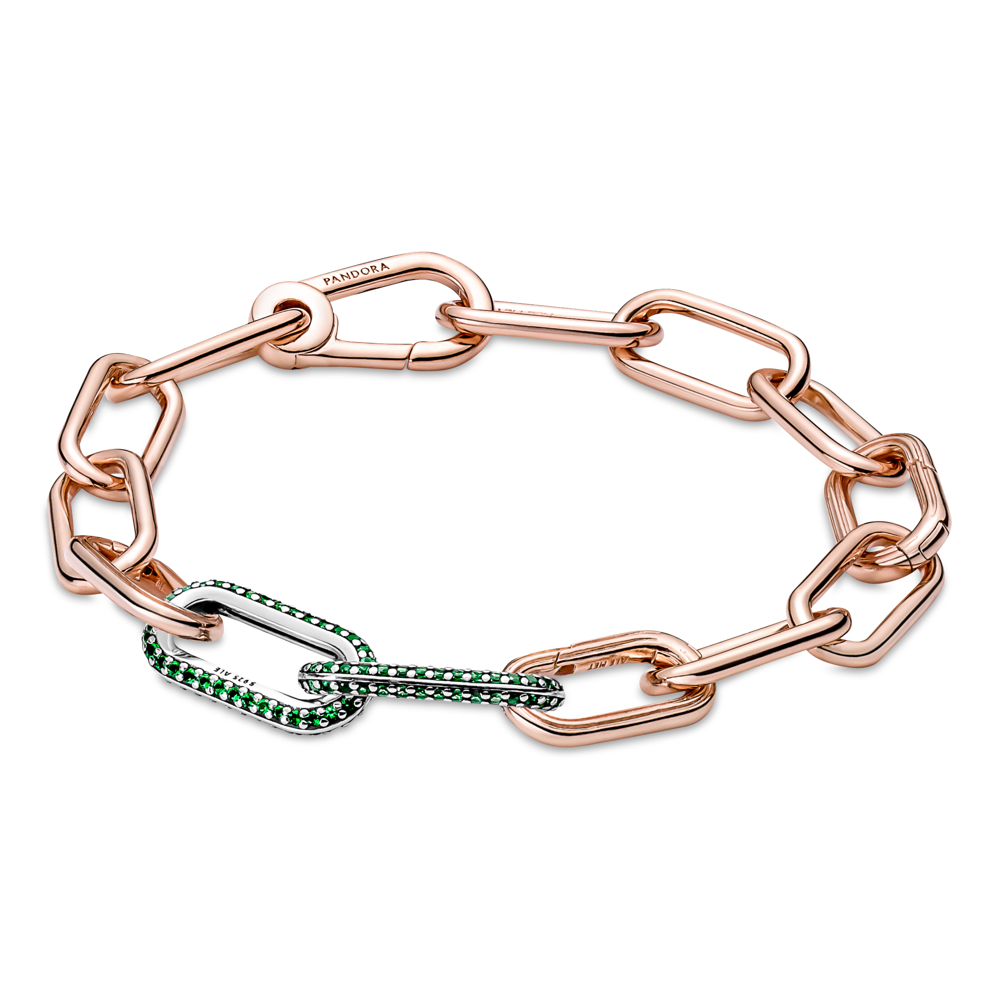 Doppio Link Pietre Luminose Verdi Pandora ME
