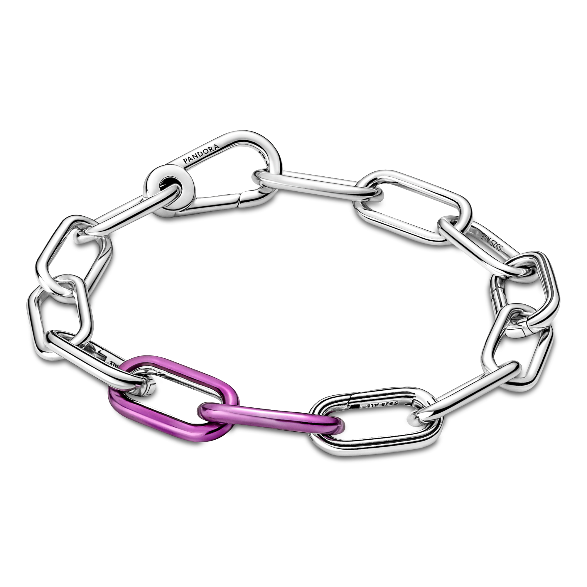 Doppio Link Viola Pandora ME - Smalto / Argento