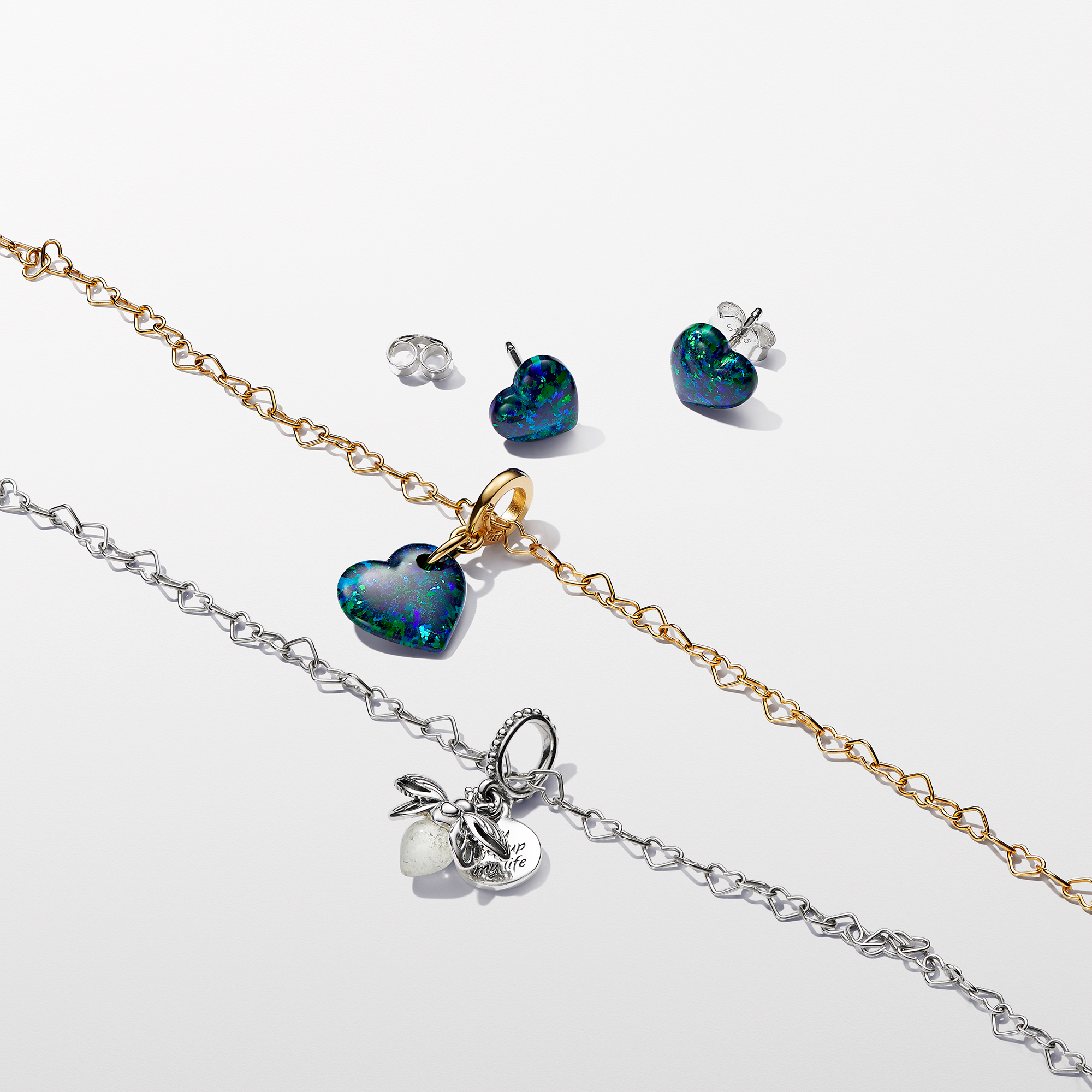 Pandora Collana Catena di Cuori - Argento Sterling...