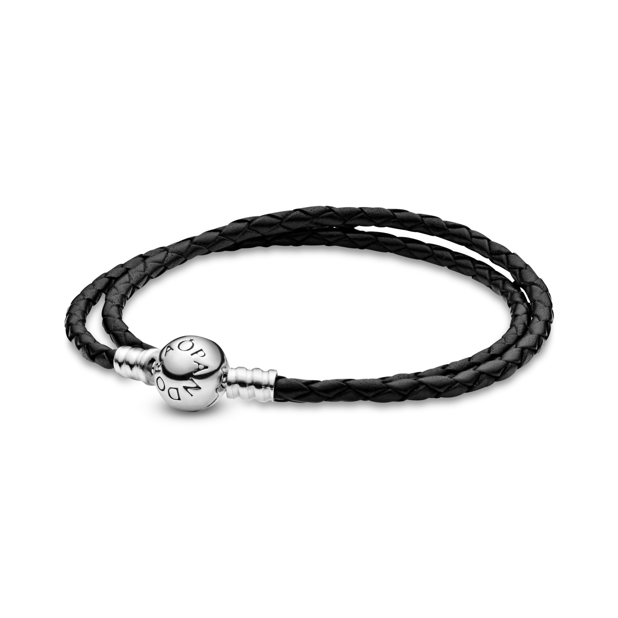 Pandora Bracciale in Pelle Nero Doppio - Pelle /