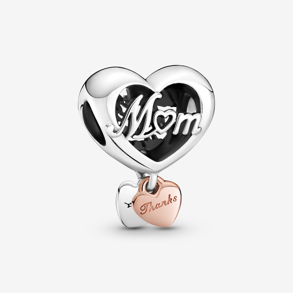Pandora Charm Grazie Mamma! - Esclusiva lega metallica in Argento Sterling 925 con placcatura in Oro rosa 14K