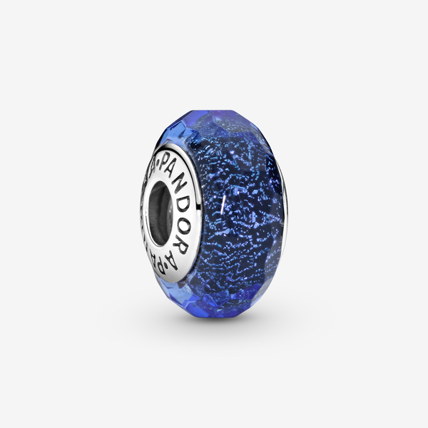 Pandora Charm Vetro di Murano Blu Iridescente - Vetro / Argento Sterling 925 / Blu