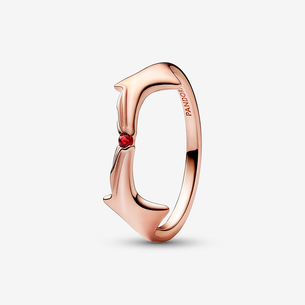 Pandora marvel, anello scarlet witch - esclusiva lega metallica con placcatura in oro rosa 14k / cristallo creato dall’uomo / rosso - sz. 58