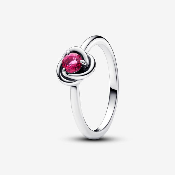 Pandora anello cerchio eterno rosa ottobre - argento sterling 925 / cristallo creato dall’uomo / rosa - sz. 52