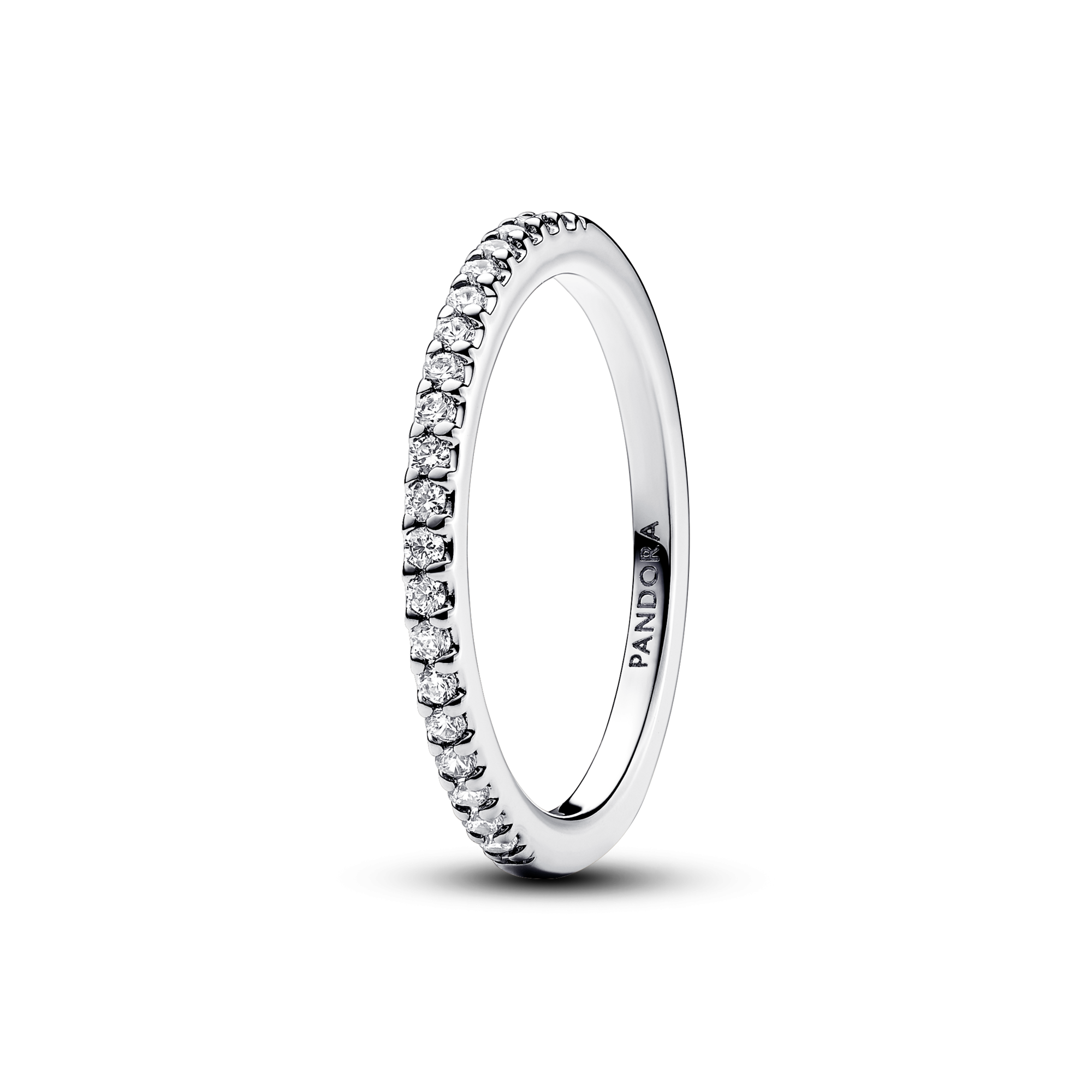 Pandora Anello Pavè Fascia Sottile - Argento