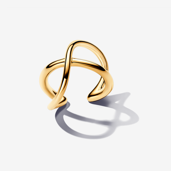 Pandora Ear Cuff Infinito Linea Sinuosa - Esclusiva lega metallica con placcatura in Oro 14K