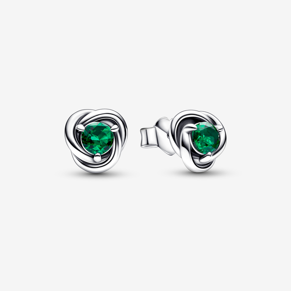 Pandora Orecchini Cerchi Eterni Verde Scuro Maggio - Argento Sterling 925 / Cristallo creato dall’uomo / Verde