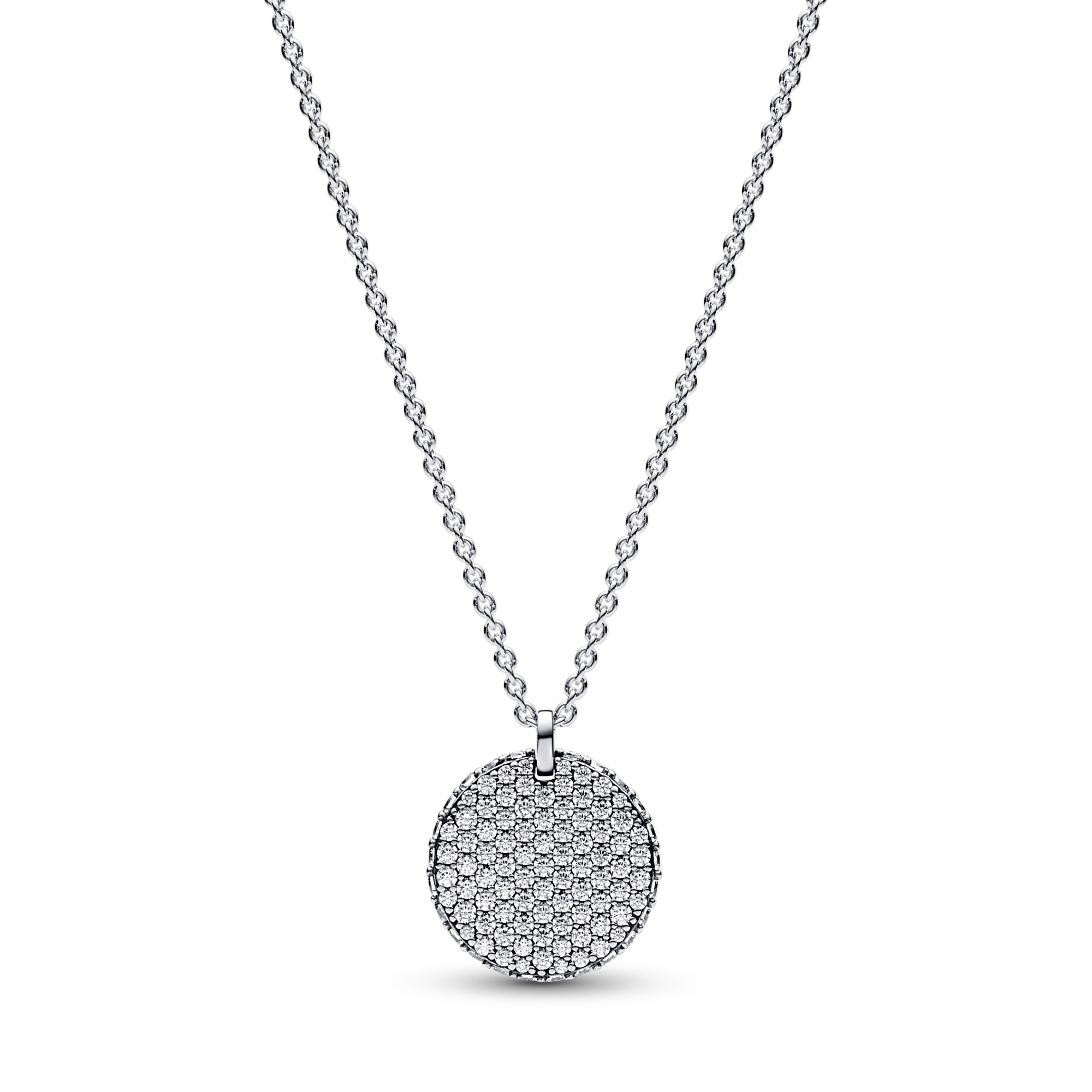 Pandora Collana con Medaglia Pavé - Argento