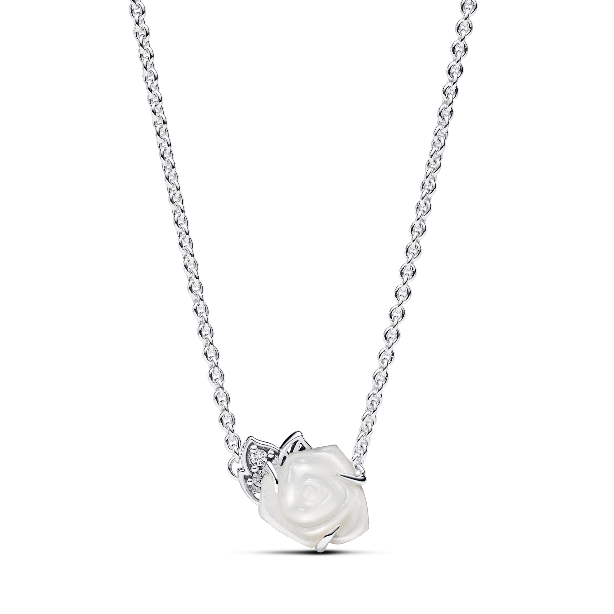 Pandora Collana Rosa Bianca - Argento Sterling 925...