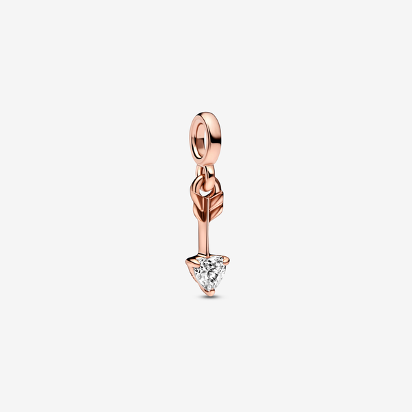 Charm Mini Pendente Arrow of Love Pandora ME - Esclusiva lega metallica con placcatura in Oro rosa 14K / Zirconia cubica