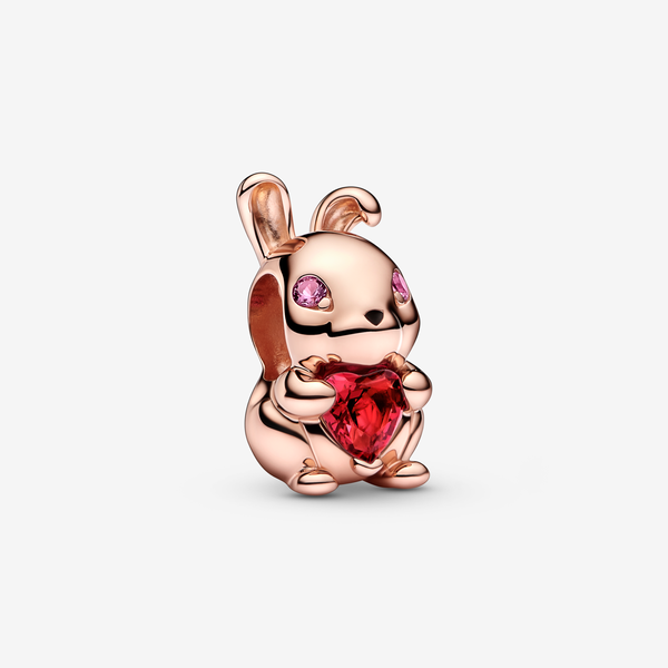 Pandora Charm L'Anno del Coniglio - Zodiaco Cinese - Smalto / placcatura in Oro rosa 14K / Cristallo creato dall’uomo / Multicolore