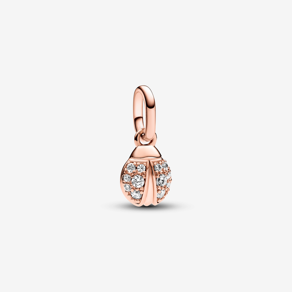 Charm Mini Pendente Lucky Ladybird Pandora ME - Esclusiva lega metallica con placcatura in Oro rosa 14K / Zirconia cubica