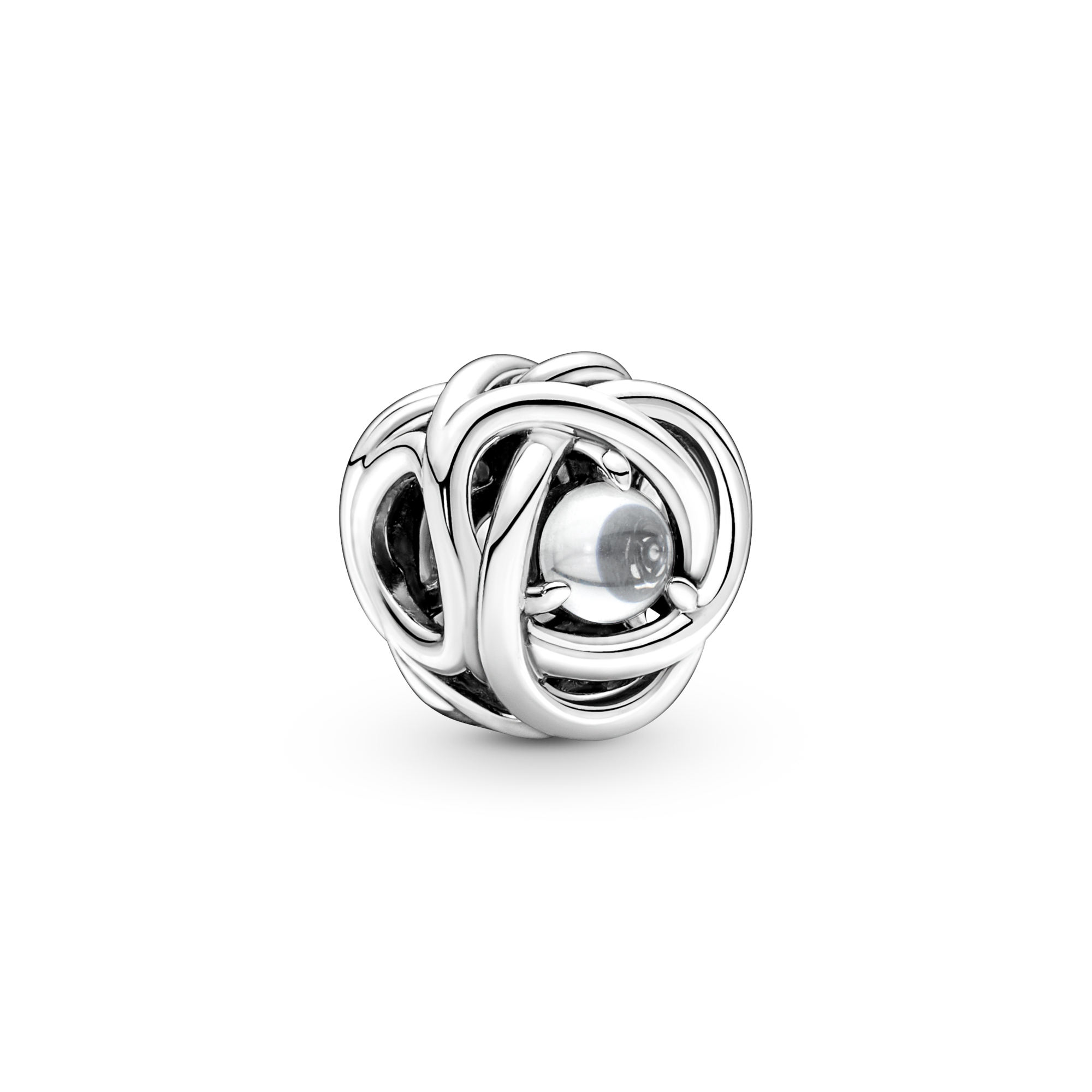 Pandora Charm Cerchio Eterno Bianco Aprile