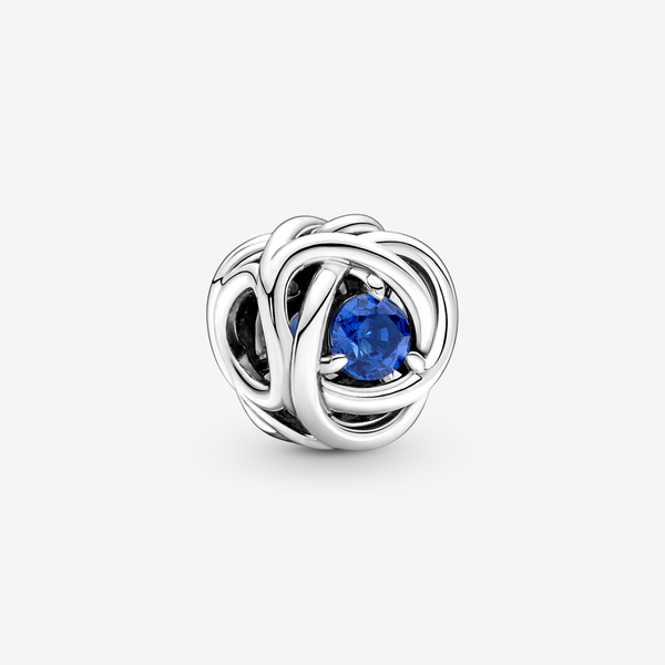 Pandora Charm Cerchio Eterno Blu Settembre - Argento Sterling 925 / Cristallo creato dall’uomo / Blu