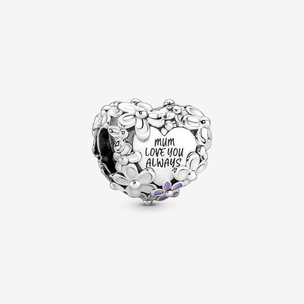 Pandora Charm Cuore Floreale - Smalto / Argento Sterling 925 / Rosa