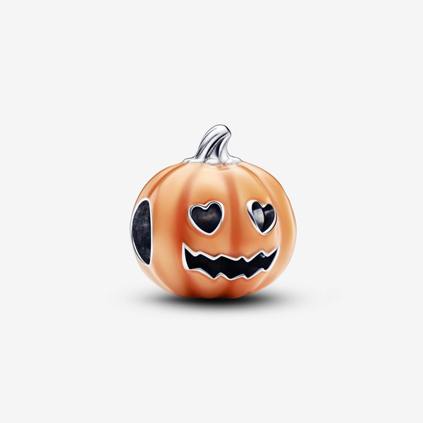 Pandora Charm Zucca di Halloween che si illumina al buio - Smalto / Argento Sterling 925 / Arancione