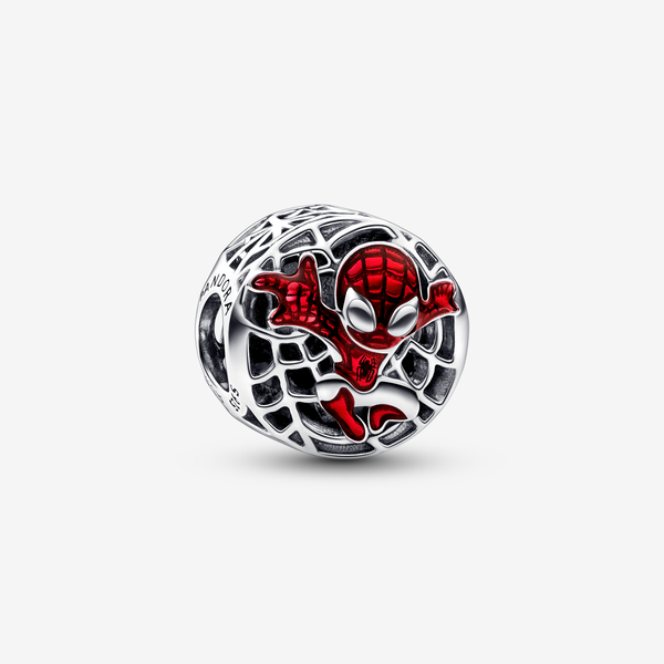 Pandora Marvel, Spider-Man in Azione - Smalto / Argento Sterling 925 / Rosso