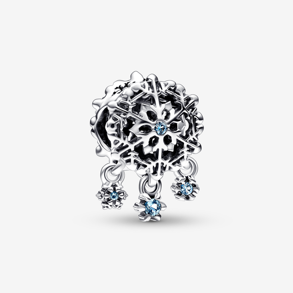 Pandora Charm Fiocco di Neve Ghiacciato - Argento Sterling 925 / Cristallo creato dall’uomo / Blu