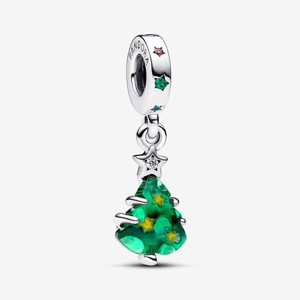 Pandora Charm Pendente Albero di Natale con Stelle - Smalto / Argento Sterling 925 / Mix di pietre / Multicolore