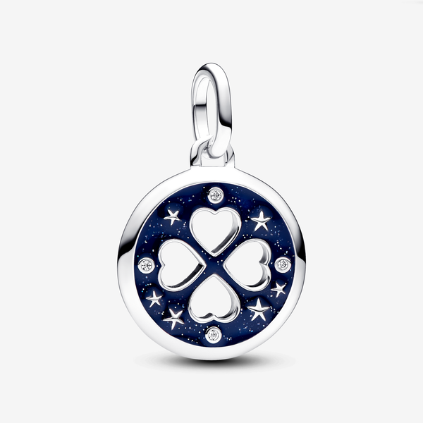 Charm Medallion Lucky Pandora ME - Smalto / Argento Sterling 925 / Zirconia cubica / Blu
