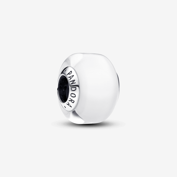 Pandora Charm Mini Vetro di Murano Bianco - Vetro / Argento Sterling 925 / Bianco
