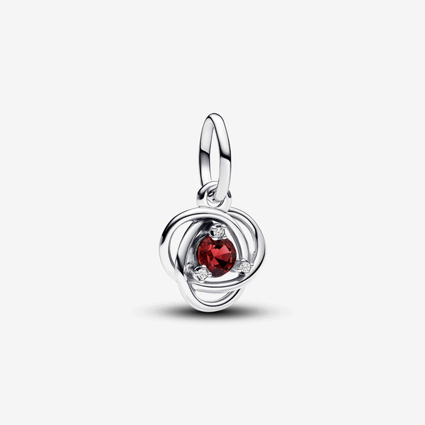 Pandora Pendente Cerchio Eterno Rosso Luglio - Argento Sterling 925 / Mix di pietre / Rosso chiaro