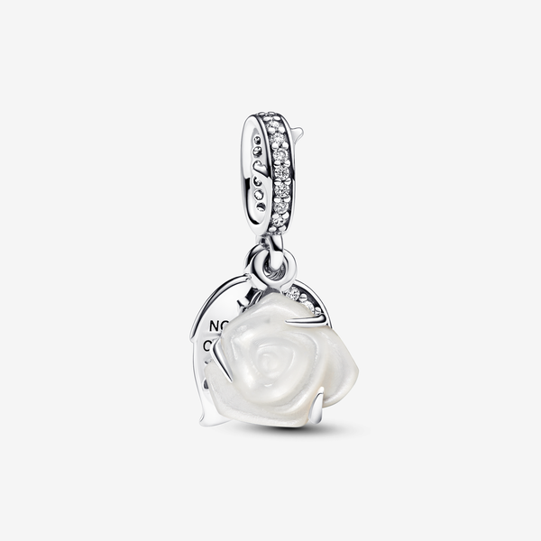 Pandora Charm Pendente Rosa Bianca - Argento Sterling 925 / Mix di pietre / Bianco