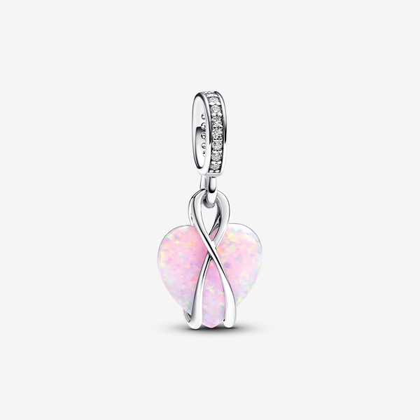 Pandora Charm Pendente Cuore di Mamma Rosa Opalescente - Argento Sterling 925 / Mix di pietre / Rosa