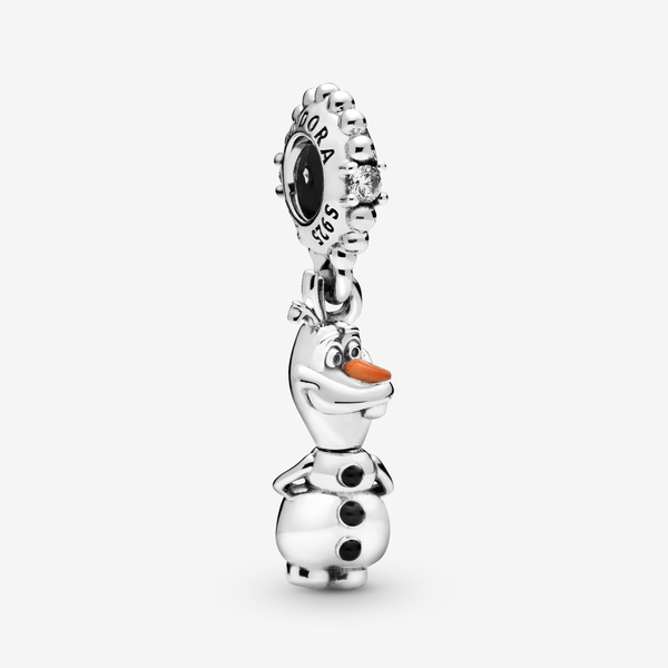 Pandora Disney, Charm Pendente Frozen Olaf - Smalto / Argento Sterling 925 / Zirconia cubica / Multicolore