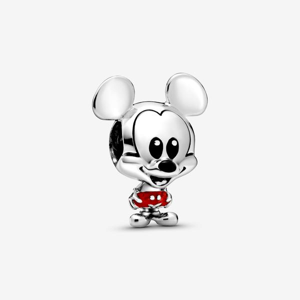 Pandora Disney, Charm Mickey Mouse con pantaloni rossi - Smalto / Argento Sterling 925 / Multicolore